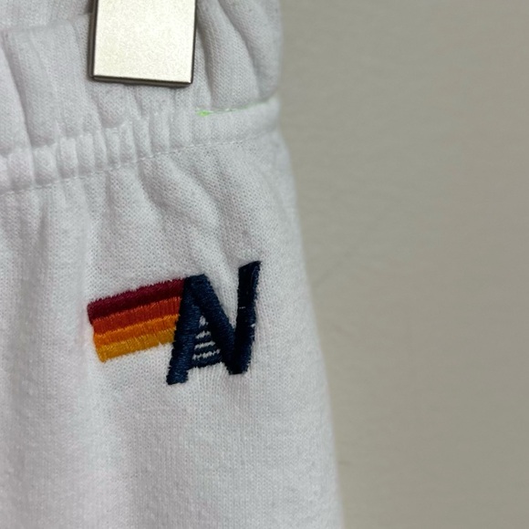Aviator Nation White Sweatpants with Rainbow Logo - Picture 5 of 5